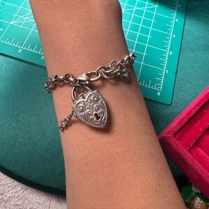 Brighton Silver Heart Charm Bracelet